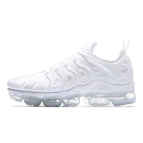 Unisex sculpted-sole sneakers in white with translucent blue-tinted outsole, lace-up design
