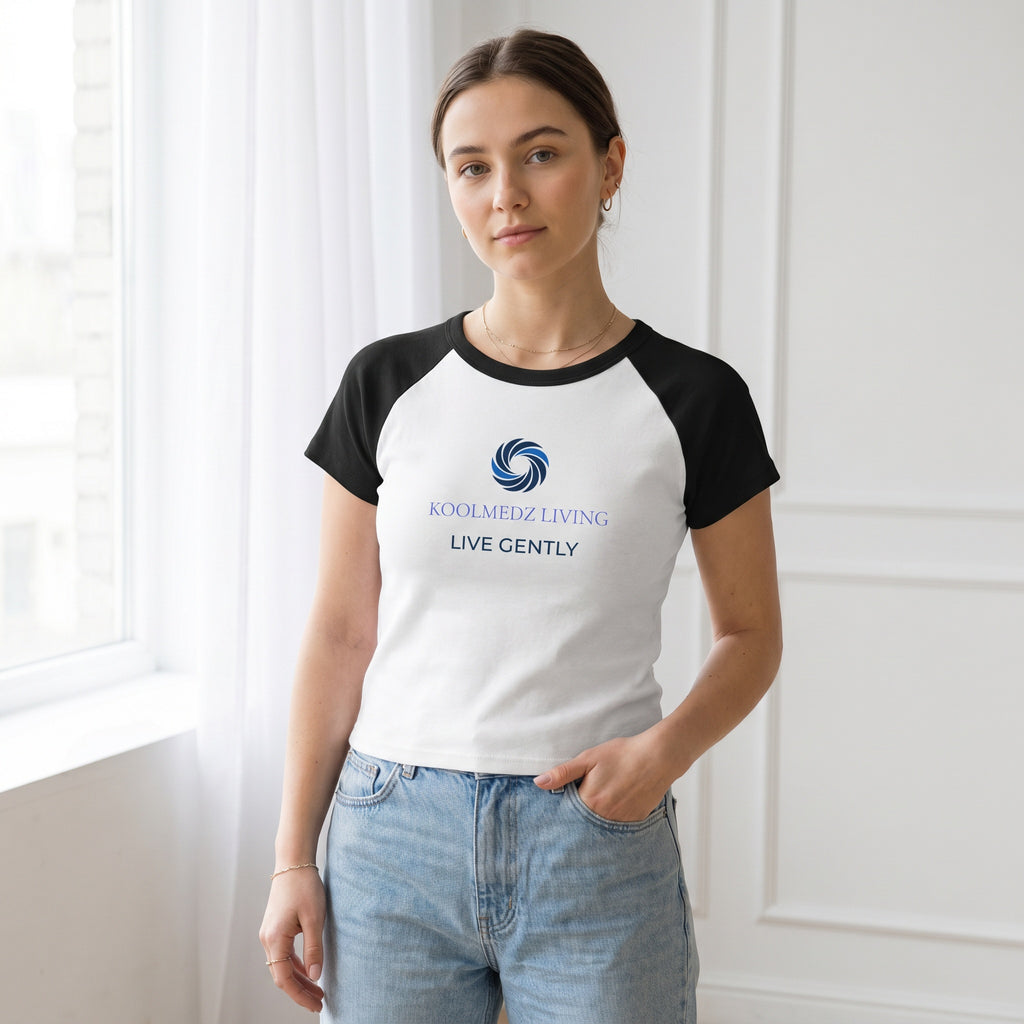 LIVE GENTLY Micro Rib Raglan Baby Tee | Quiet Power Apparel