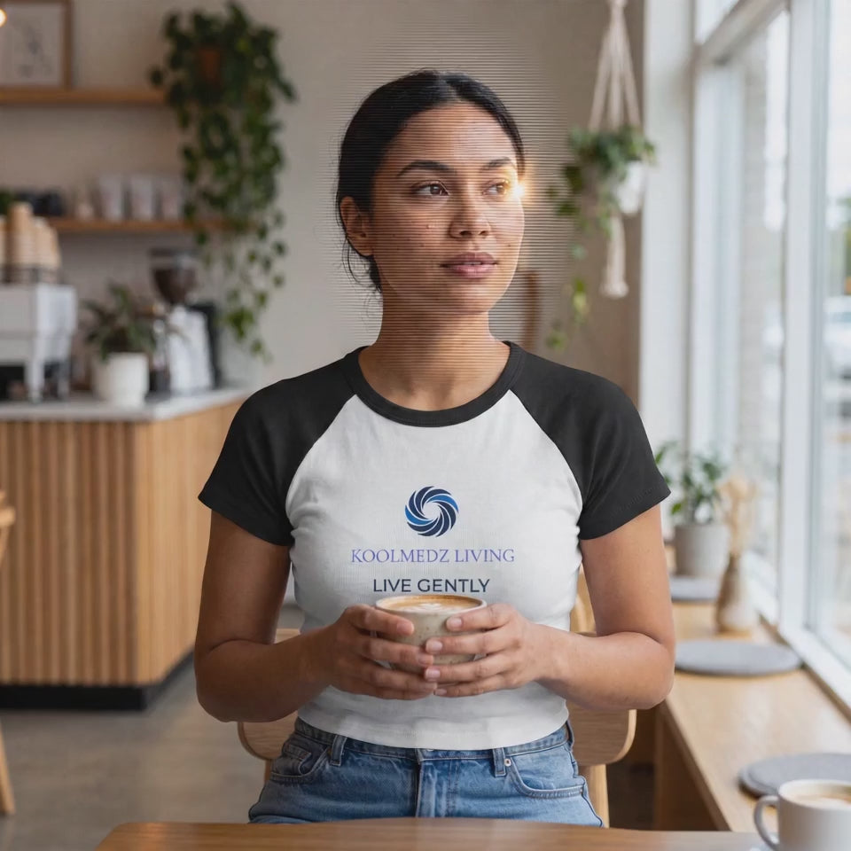 LIVE GENTLY Micro Rib Raglan Baby Tee | Quiet Power Apparel