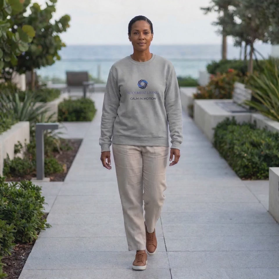 CALM IN MOTION Crewneck Sweatshirt | Quiet Power Apparel