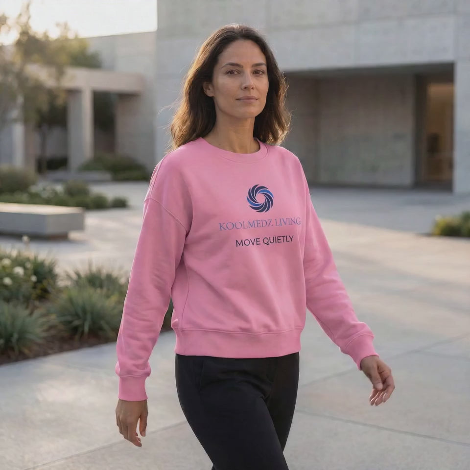 MOVE QUIETLY Women’s Organic Crew Neck Sweatshirt | Quiet Power Apparel