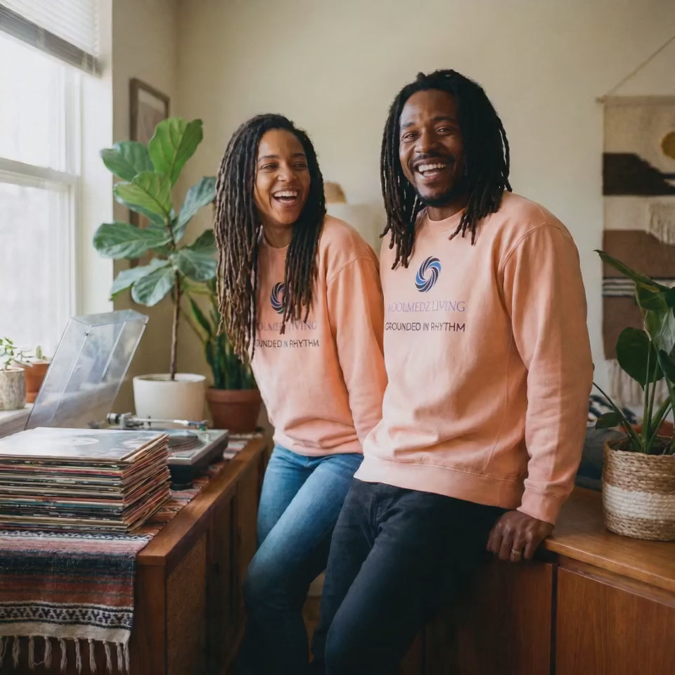 GROUNDED IN RHYTHM Unisex Garment-Dyed Fleece Crewneck Sweatshirt | Inner Alignment Apparel