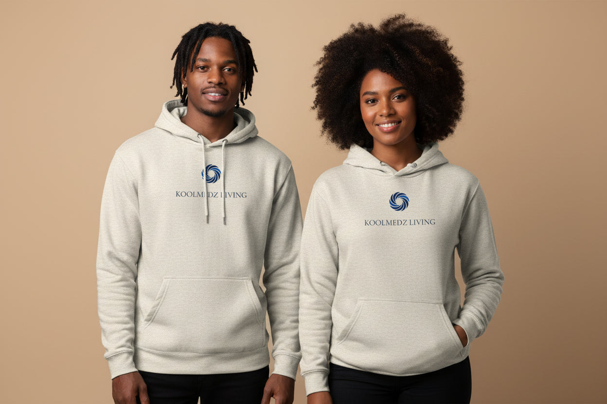 Unisex heather light pullover hoodie with drawstring hood and kangaroo front pocket